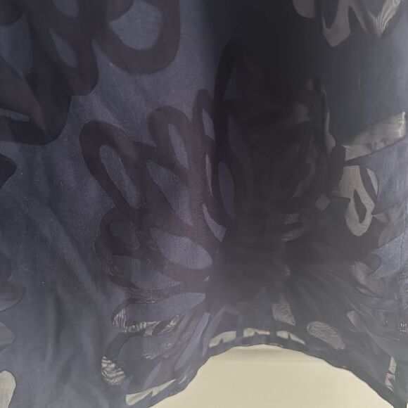 Lily‎ Pulitzer navy blue sheer floralpattern cap sleeve blouse size XS - Picture 4 of 7